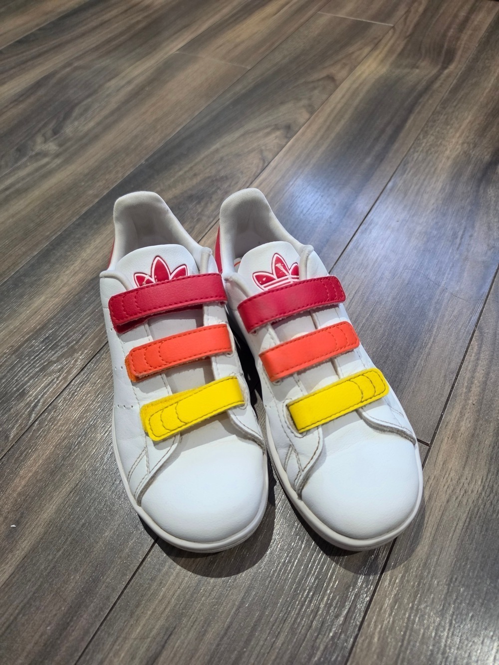 Kids Adidas Stan Smith Velcro Sneakers White Multicolor US 1.5